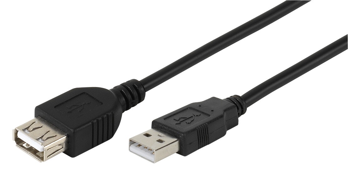 Vivanco Datakabel, USB 2.0 A hane <-> A hona, 3m svart