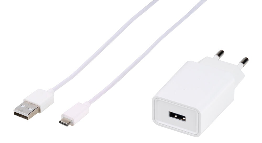 Vivanco USB Hemladdare 3A 15W + USB-C kabel Vit