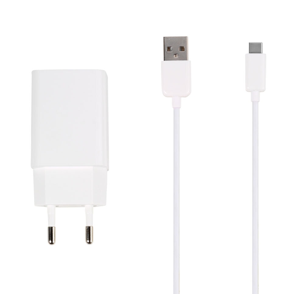 Vivanco USB Hemladdare 3A 15W + USB-C kabel Vit