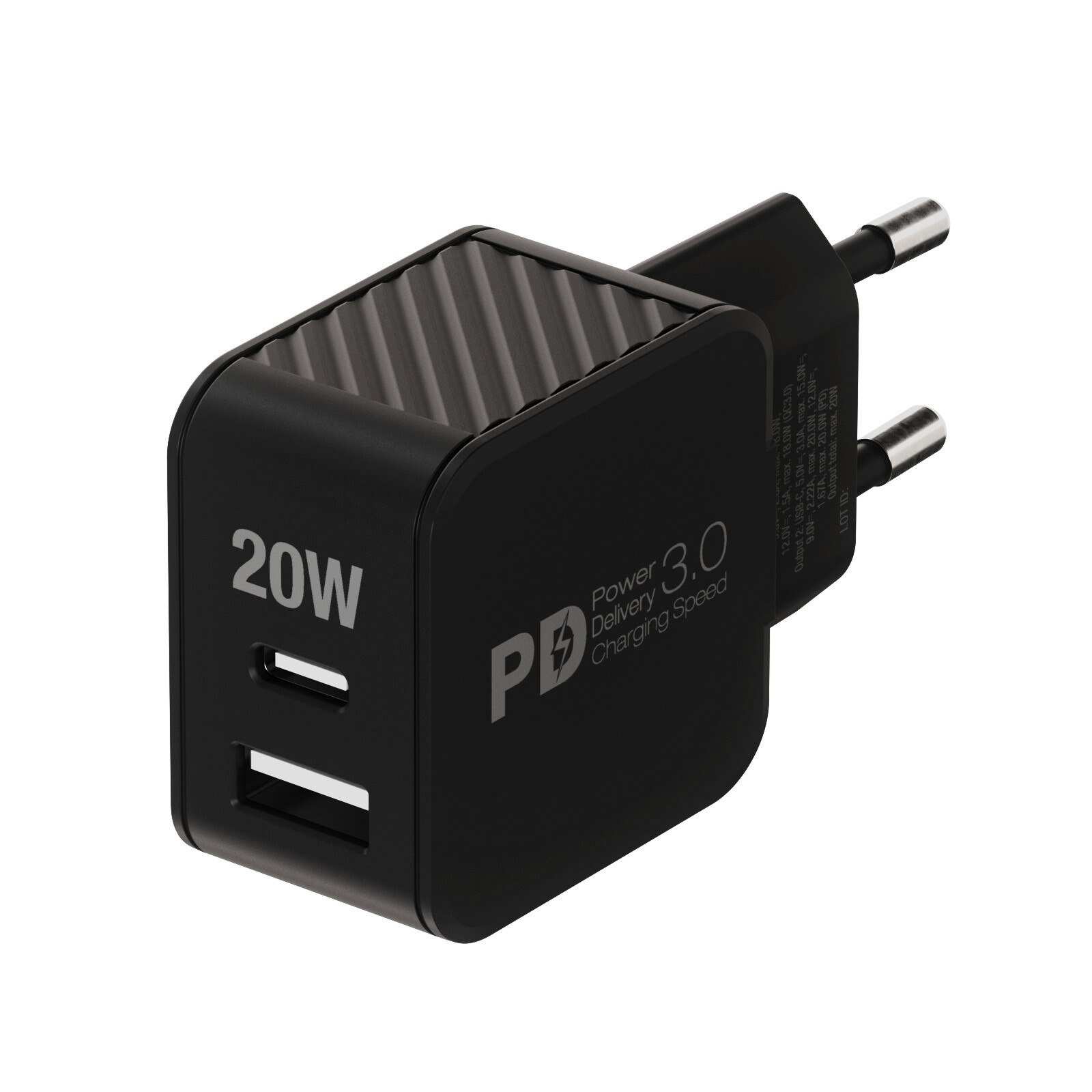 Vivanco Snabb 1xUSB-C PD / USB-A Hemladdare 20W Svart