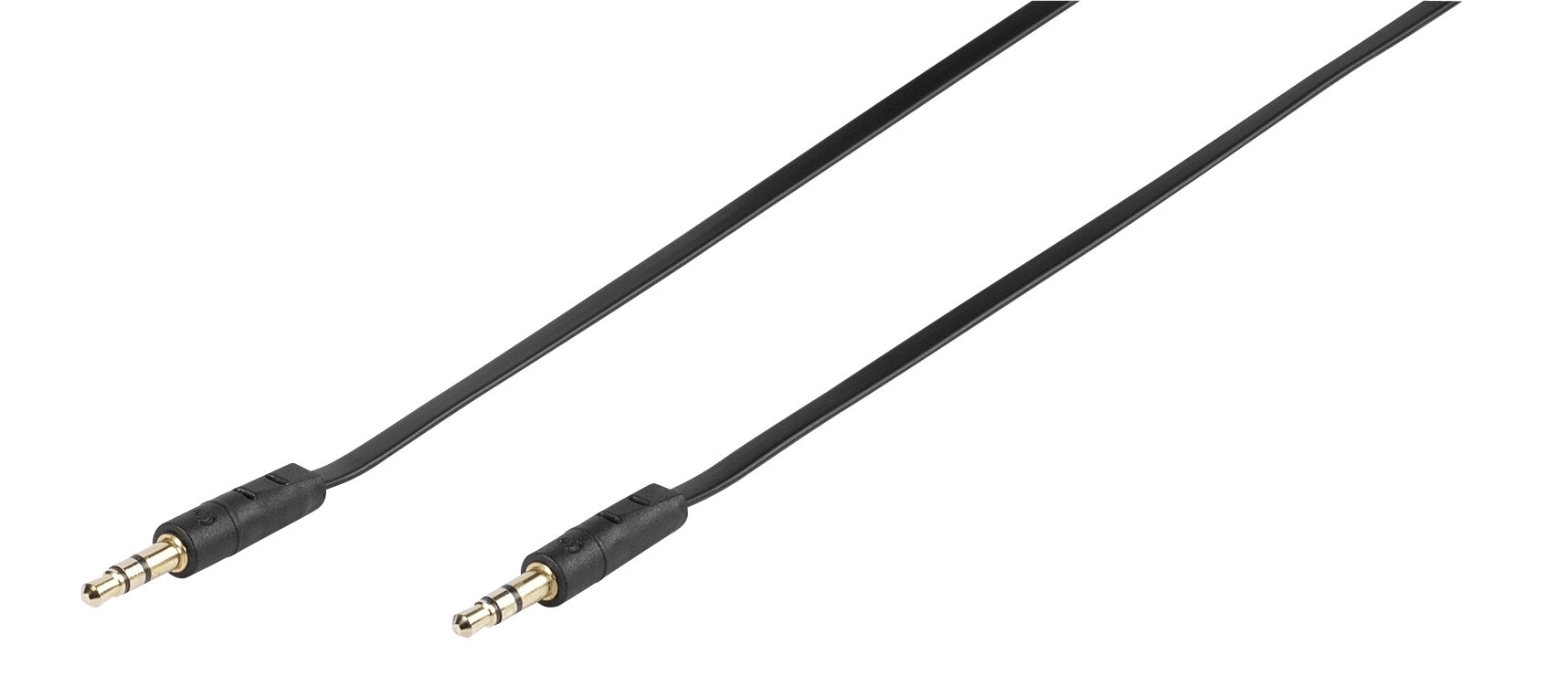 Vivanco Audiokabel, 1x3.5mm Hane platt 0.9m Svart
