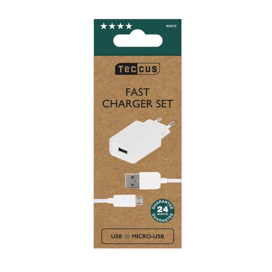 Vivanco Laddare 2.1A + Micro-USB kabel 2.1A Vit