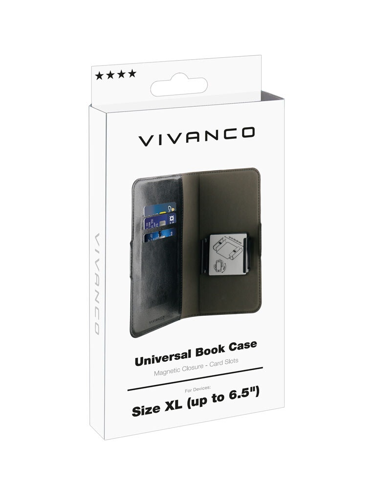 Vivanco Universal Plånboksfodral XL 3-kort Svart