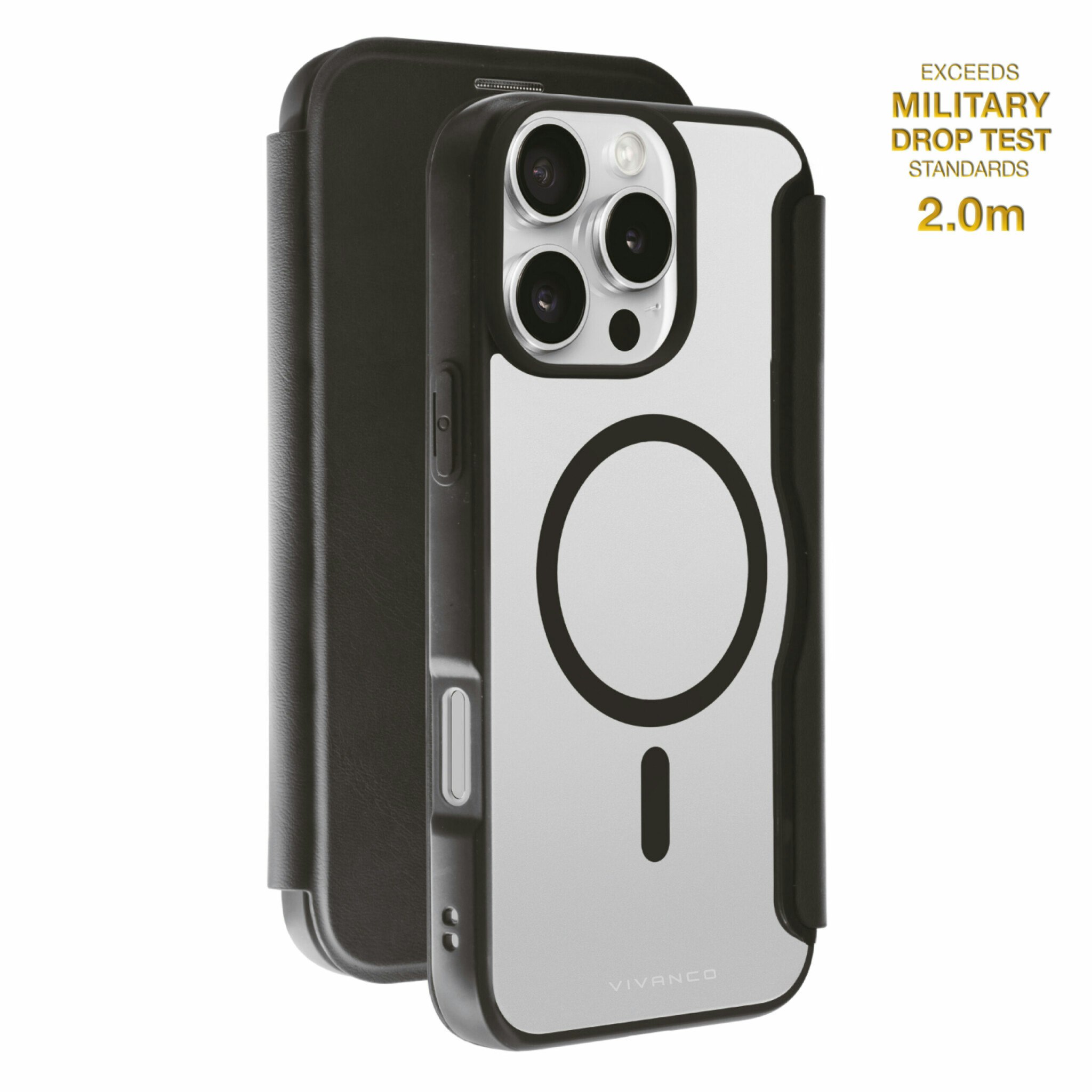 Vivanco Mag Wallet Plånboksfodral iPhone 16 Pro Max Svart