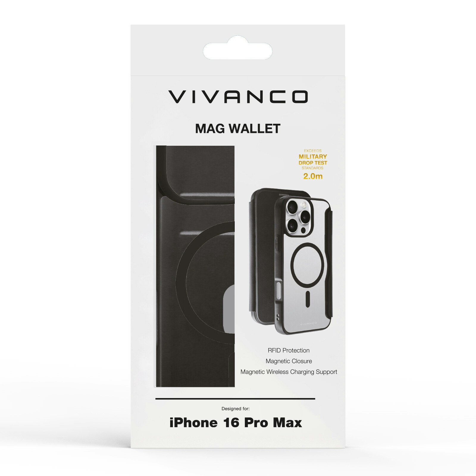 Vivanco Mag Wallet Plånboksfodral iPhone 16 Pro Max Svart