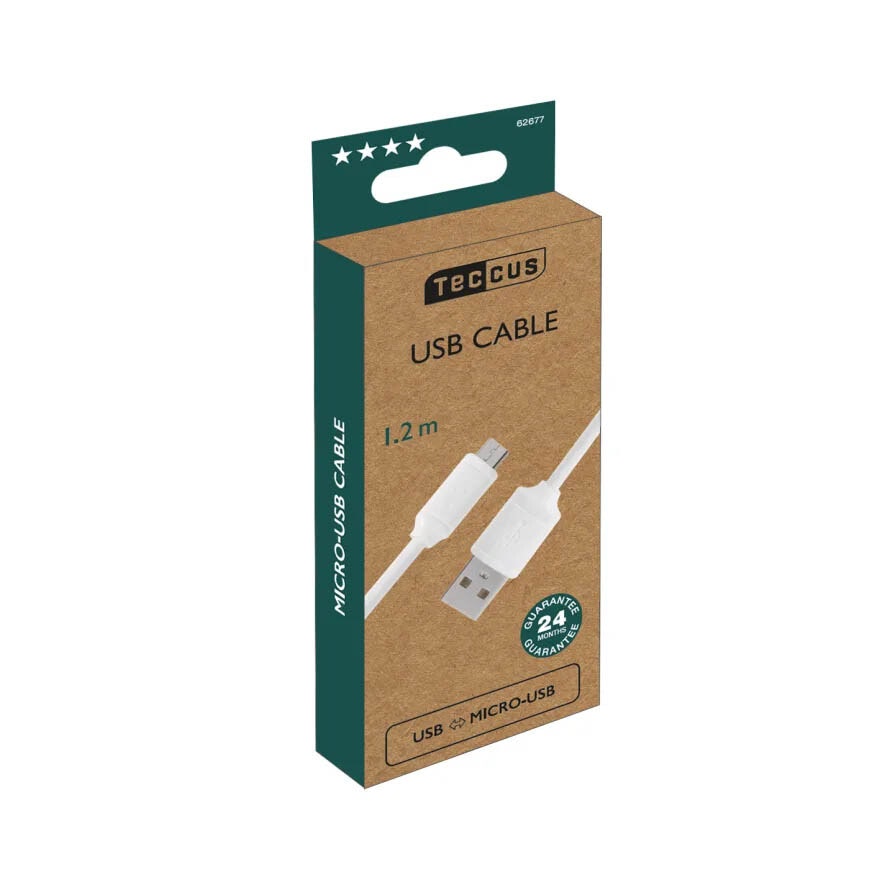 Vivanco Micro-USB Ladd-/Synk. kabel 1.2m Vit