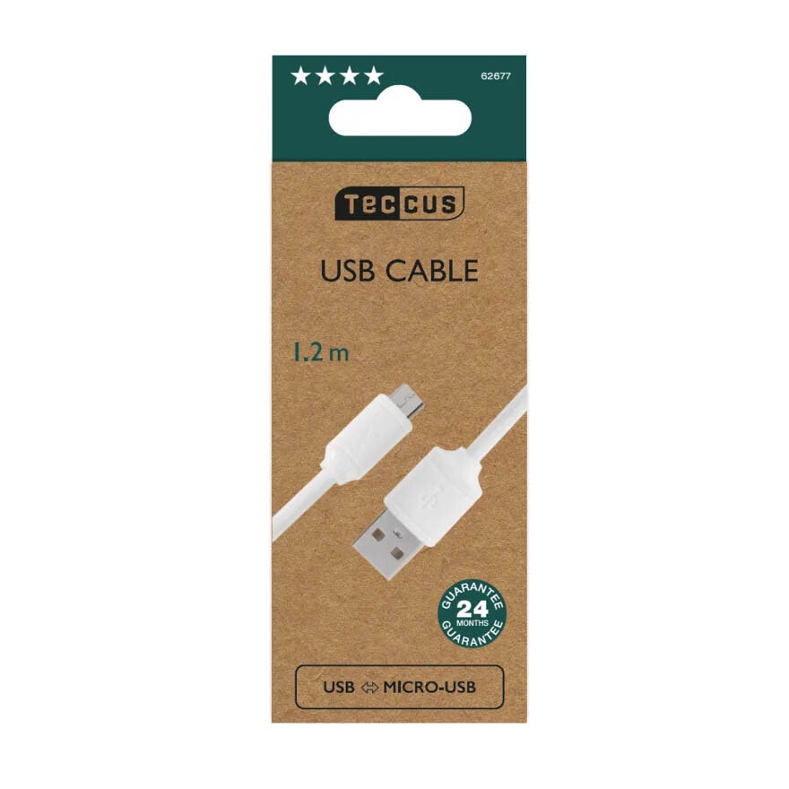 Vivanco Micro-USB Ladd-/Synk. kabel 1.2m Vit