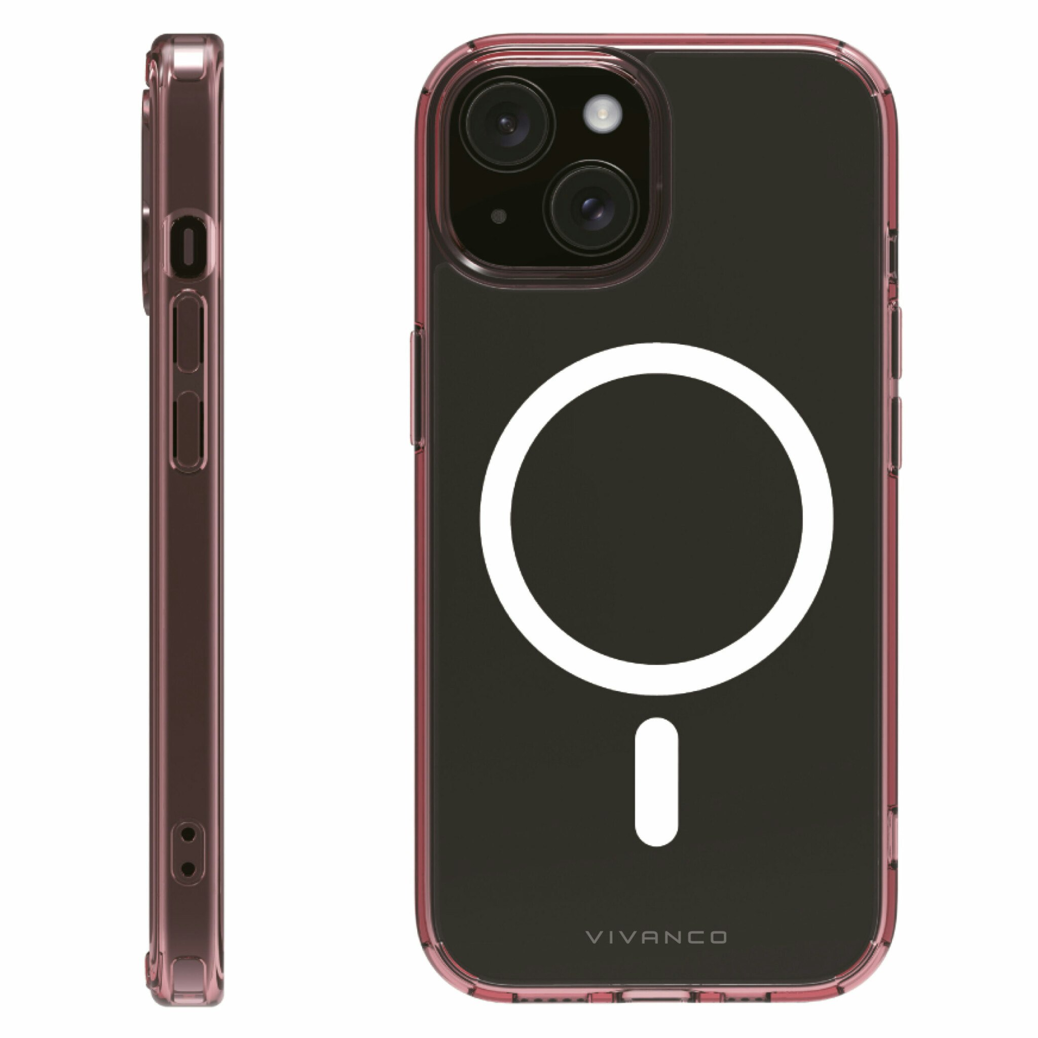 Vivanco Mag Shade skal iPhone 15/14/13 Transparent/Lila