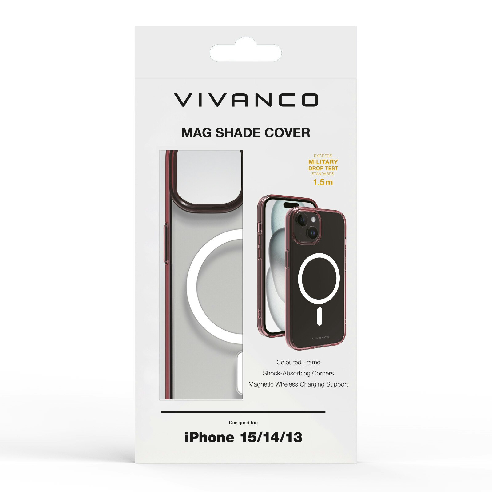 Vivanco Mag Shade skal iPhone 15/14/13 Transparent/Lila
