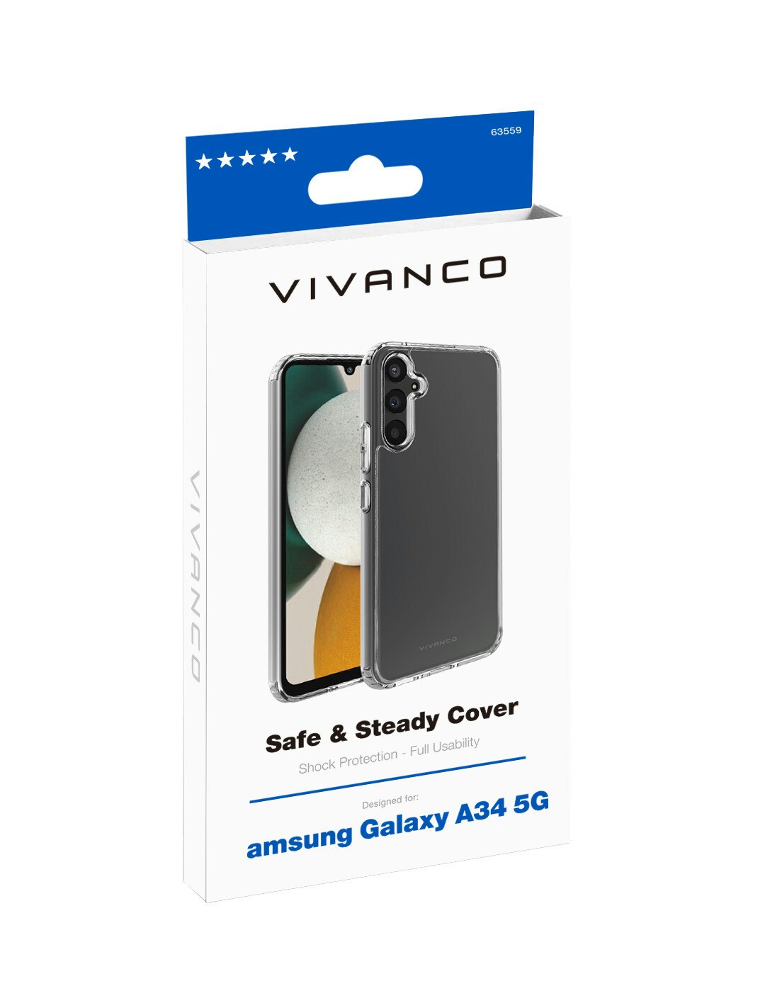 Vivanco Safe & Steady skal Galaxy A34 5G Transp.