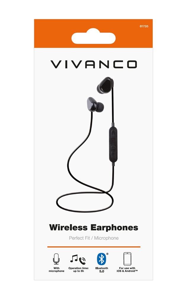Vivanco Bluetooth In-Ear Plugin Headset Svart