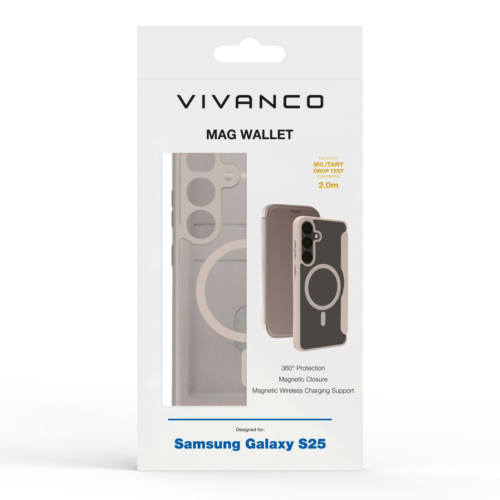 Vivanco Mag Wallet Plånboksfodral Samsung Galaxy S25 Greige