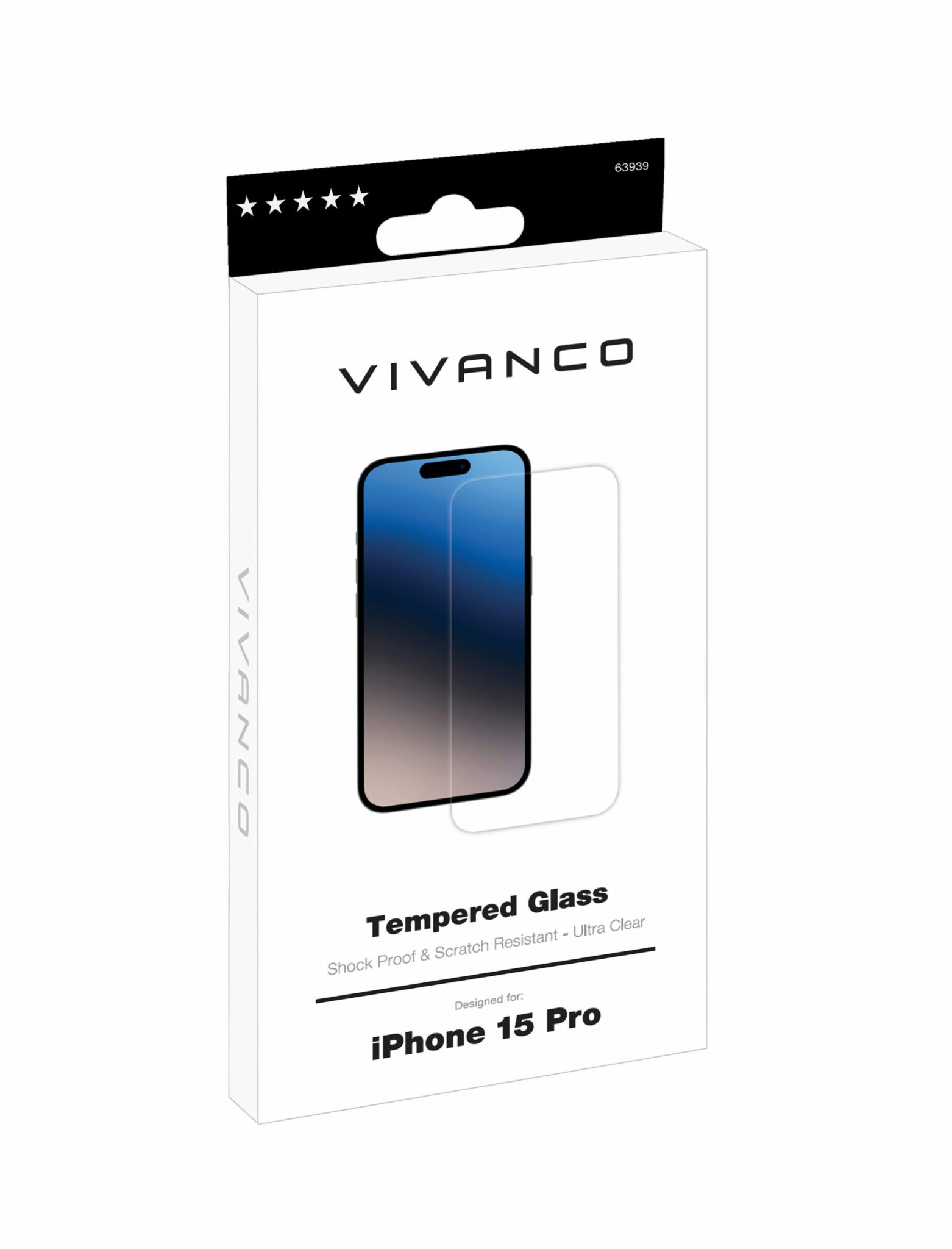 Vivanco Härdat Skyddsglas 9H iPhone 15 Pro