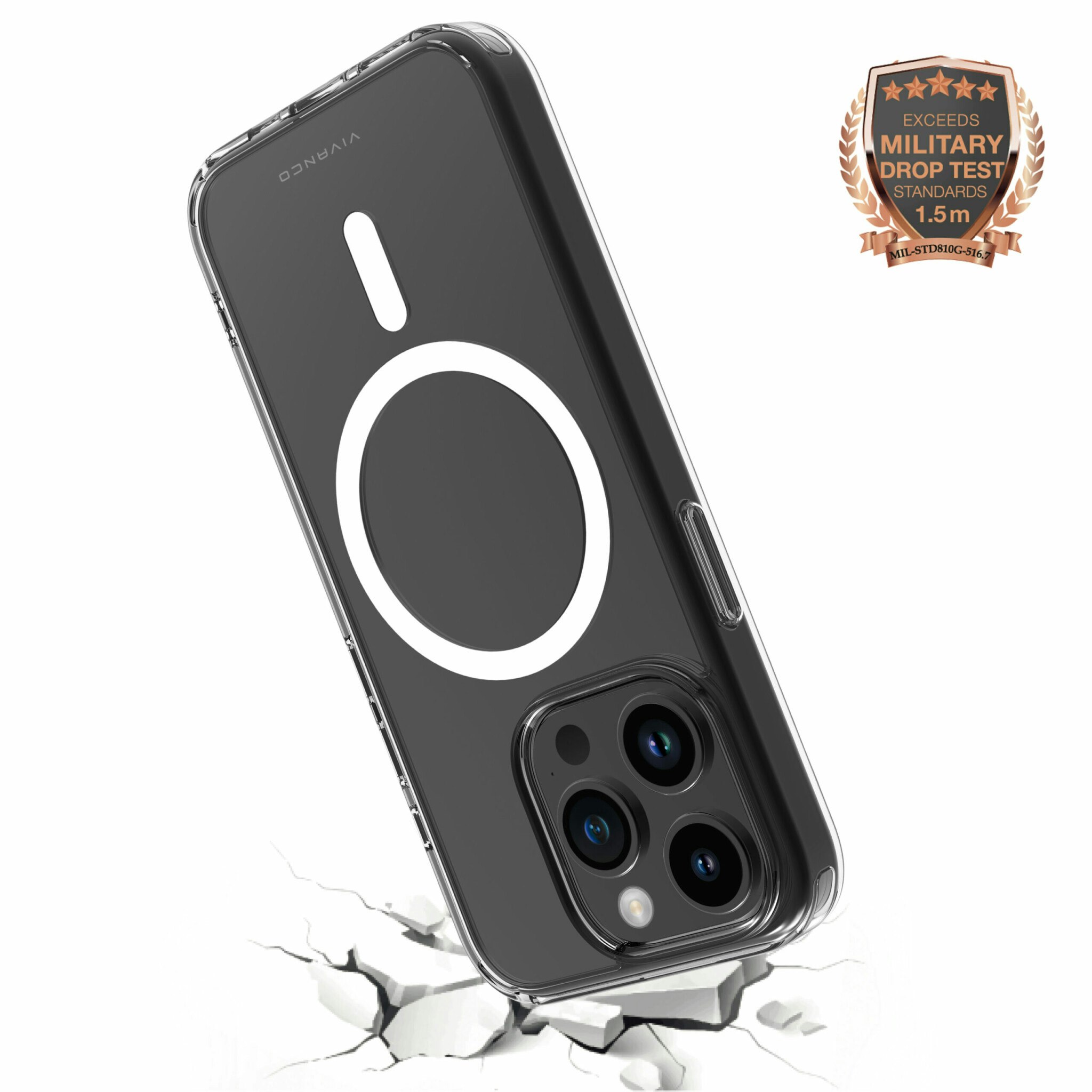 Vivanco Mag Steady skal iPhone 15 Pro Max Transparent