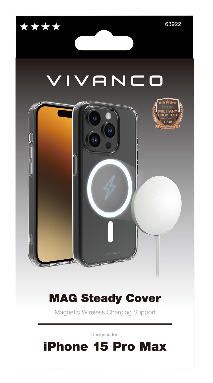 Vivanco Mag Steady skal iPhone 15 Pro Max Transparent