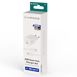 Vivanco Super Snabb Samsung 25W USB-C laddare + kabel 1.2m