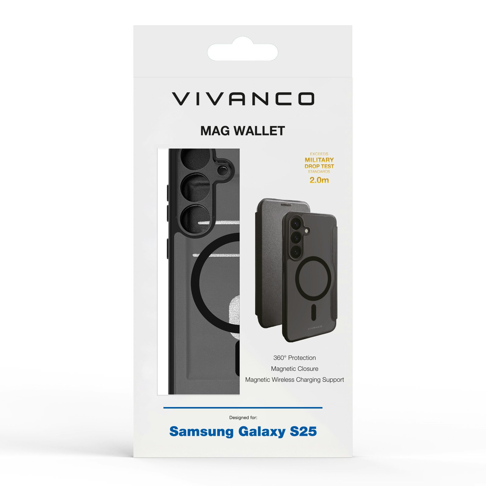 Vivanco Mag Wallet Plånboksfodral Samsung Galaxy S25 Svart