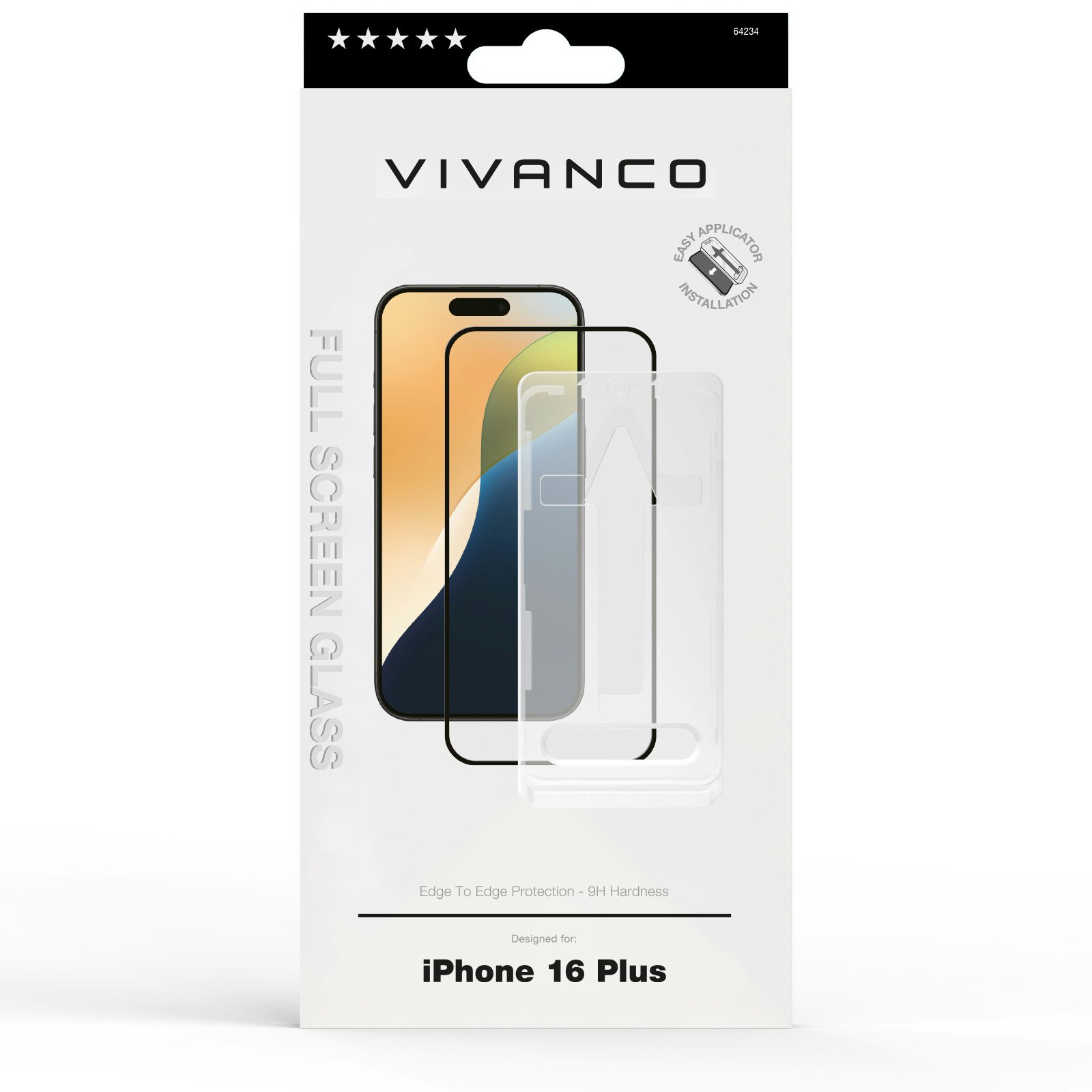 Vivanco Full Screen Skyddsglas 9H iPhone 16 Plus