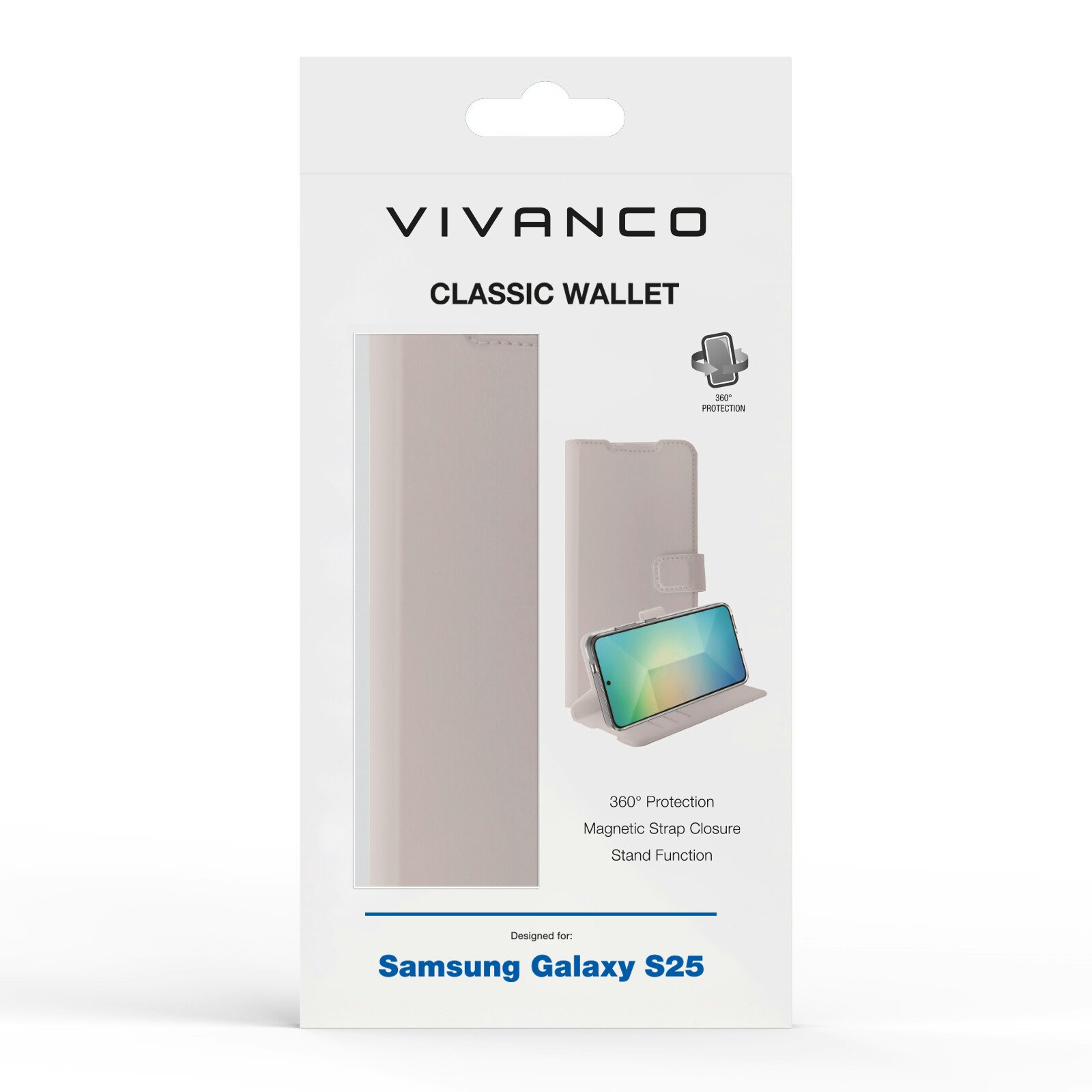 Vivanco Classic Plånboksfodral Samsung Galaxy S25 Greige
