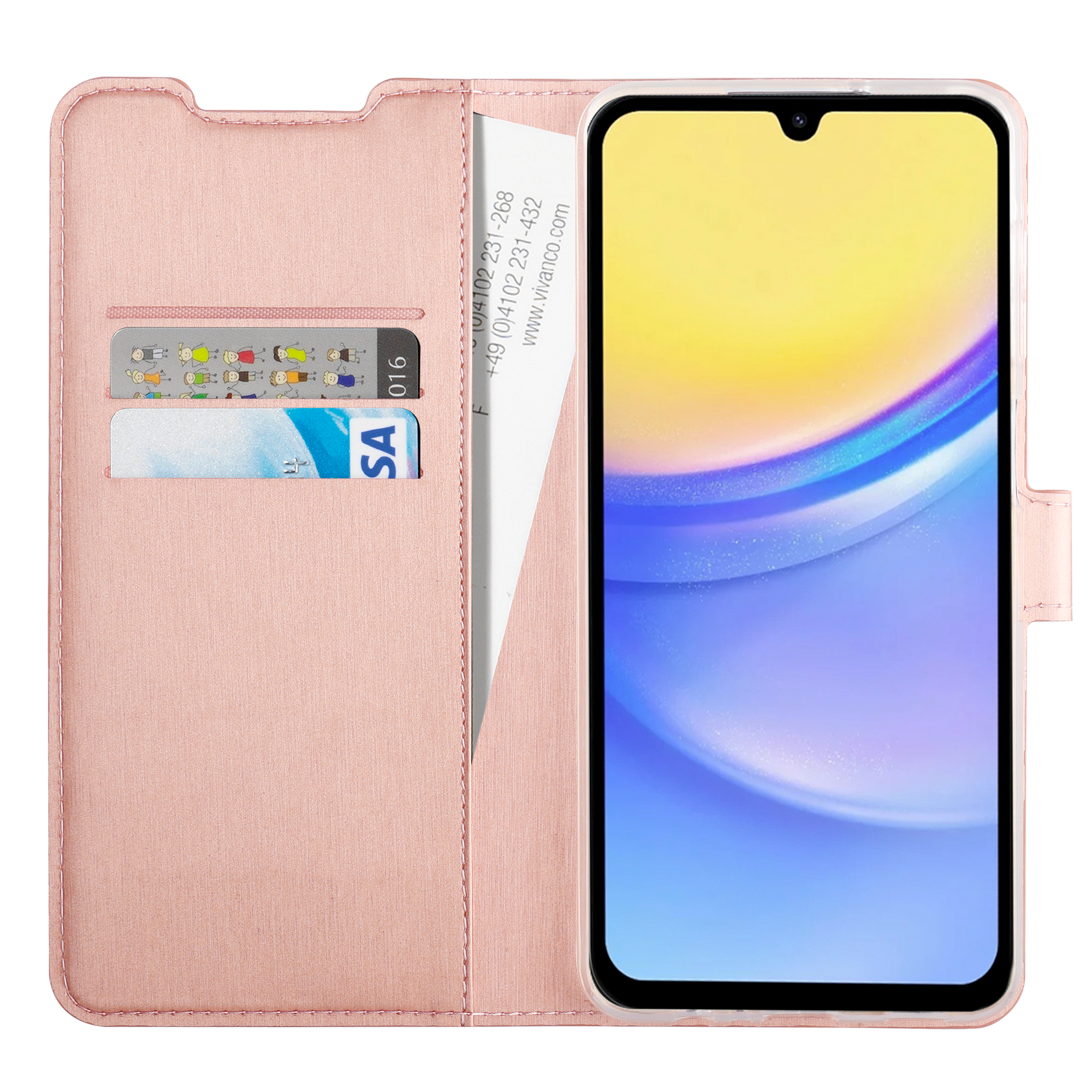 Vivanco Classic Plånboksfodral Galaxy A16 5G Rosa Guld