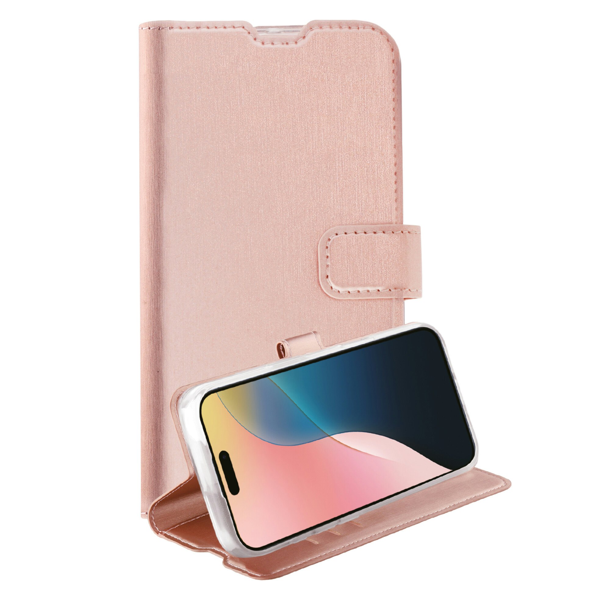 Vivanco Classic Plånboksfodral iPhone 16 Rosa Guld
