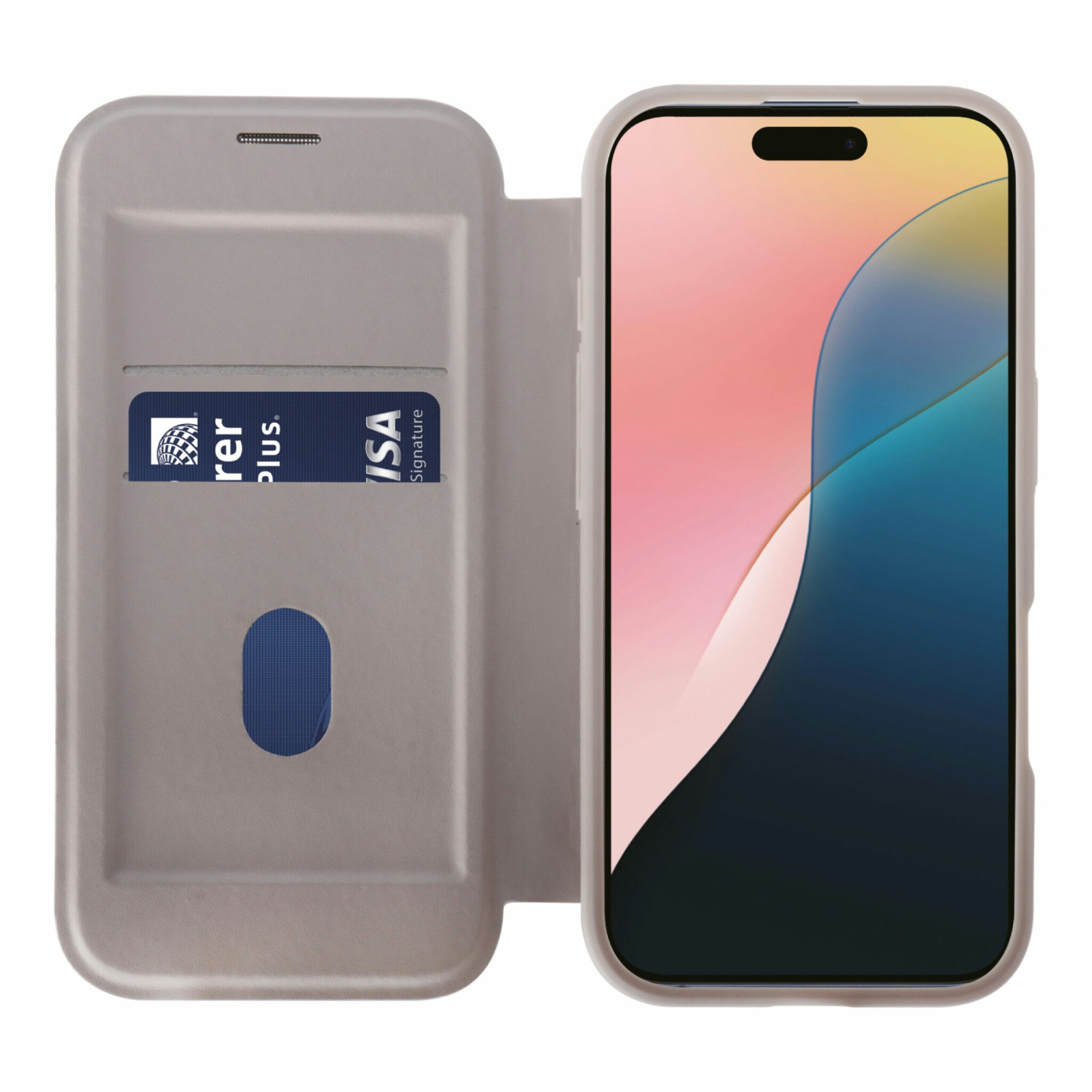 Vivanco Mag Wallet Plånboksfodral iPhone 16 Greige