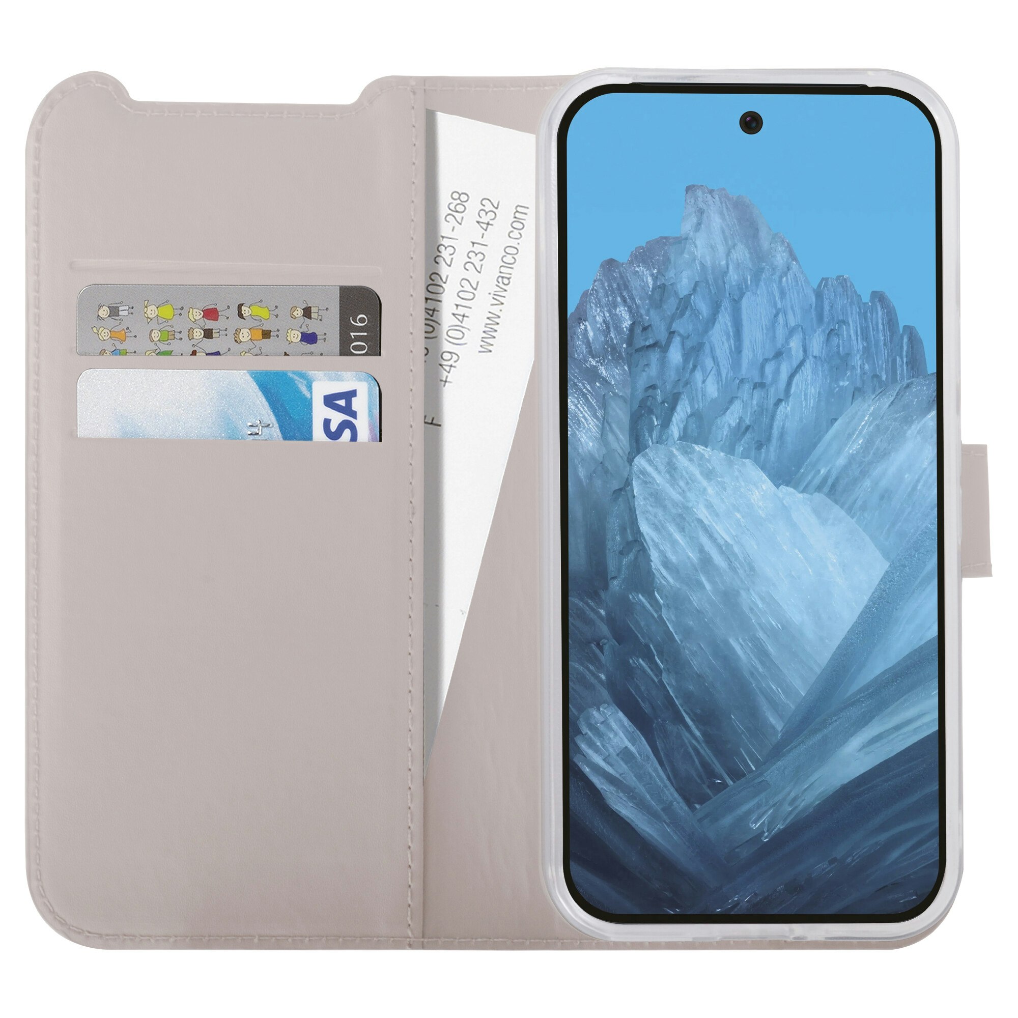 Vivanco Classic Plånboksfodral Google Pixel 9/9 Pro Taupe