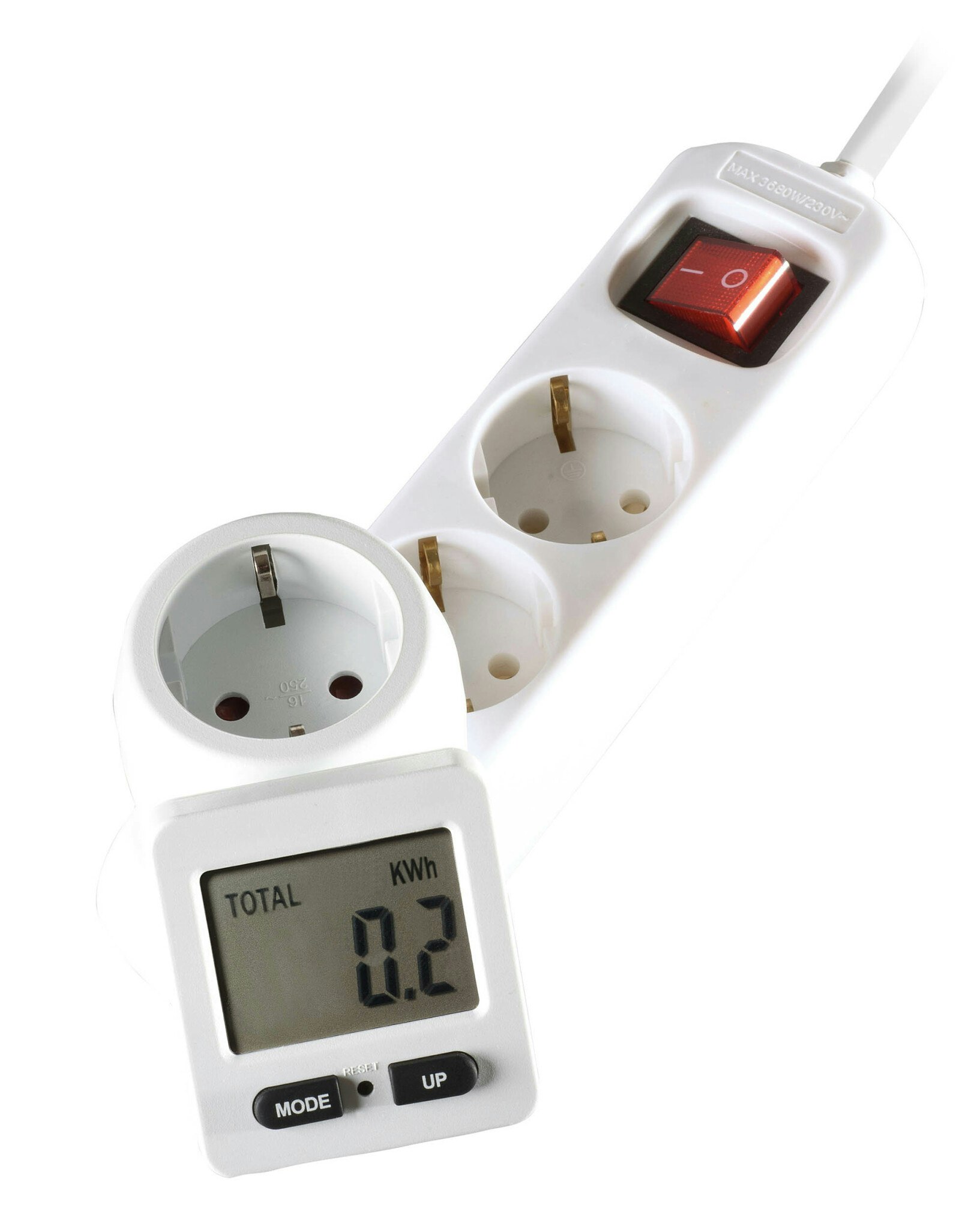 Vivanco Digital energiförbrukningsmätare Schuko 3680W
