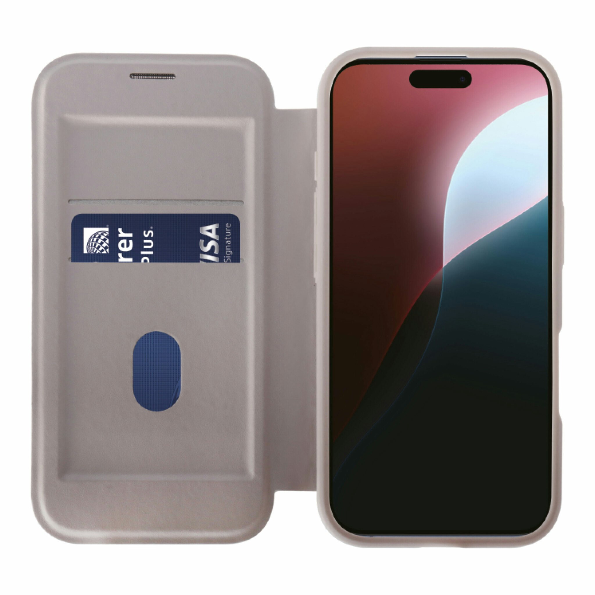 Vivanco Mag Wallet Plånboksfodral iPhone 16 Pro Greige