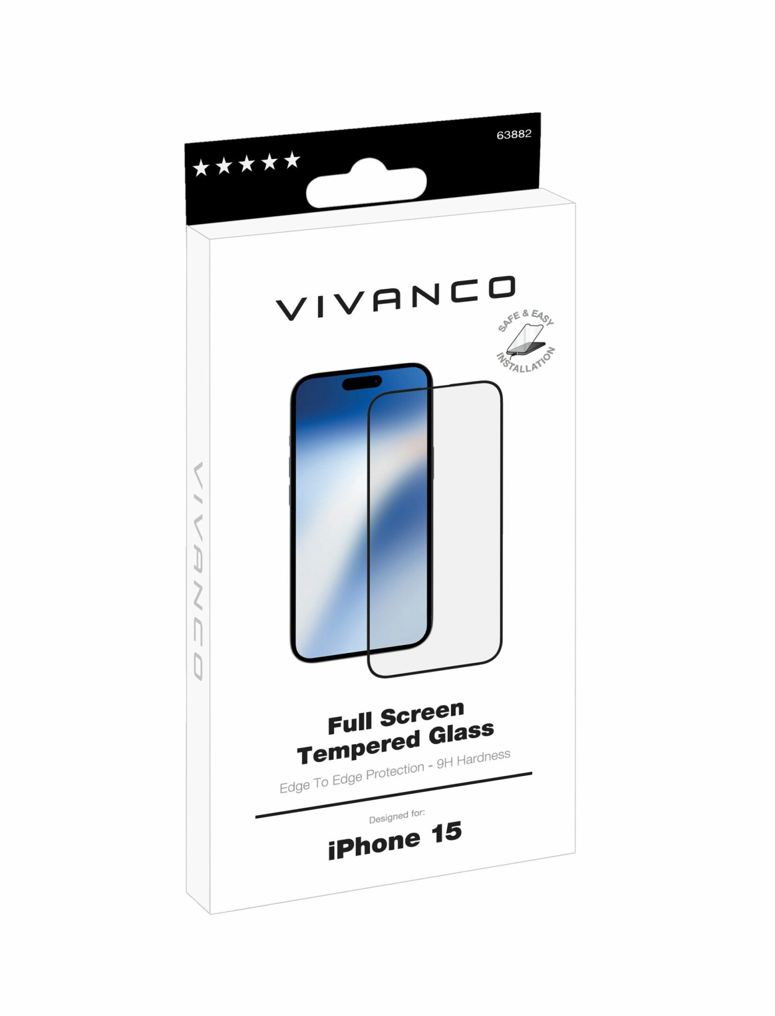 Vivanco Full Screen Skyddsglas 9H iPhone 15