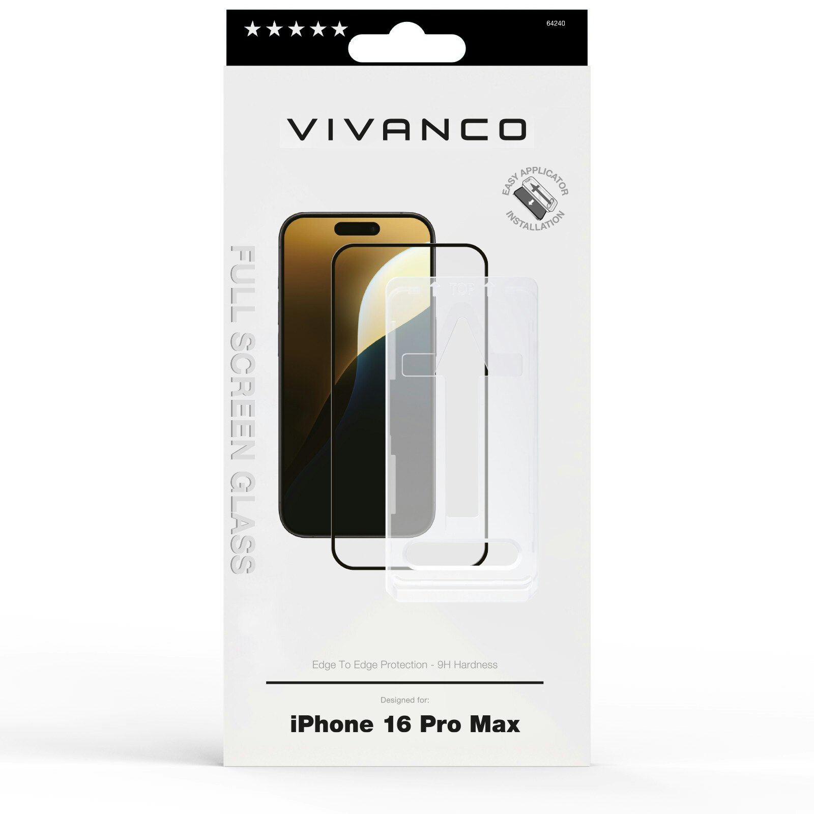 Vivanco Full Screen Skyddsglas 9H iPhone 16 Pro Max