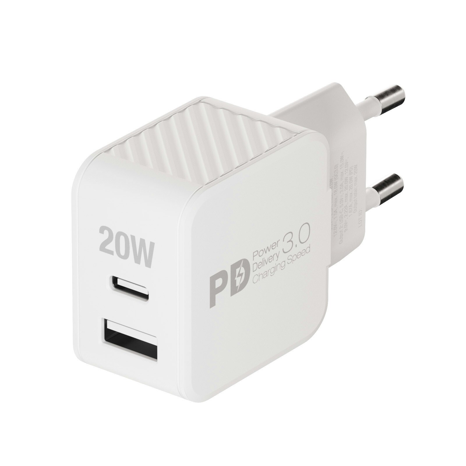 Vivanco Snabb 1xUSB-C PD / USB-A Hemladdare 20W Vit