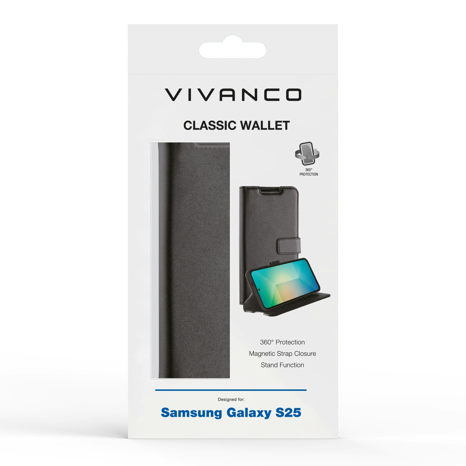 Vivanco Classic Plånboksfodral Samsung Galaxy S25 Svart