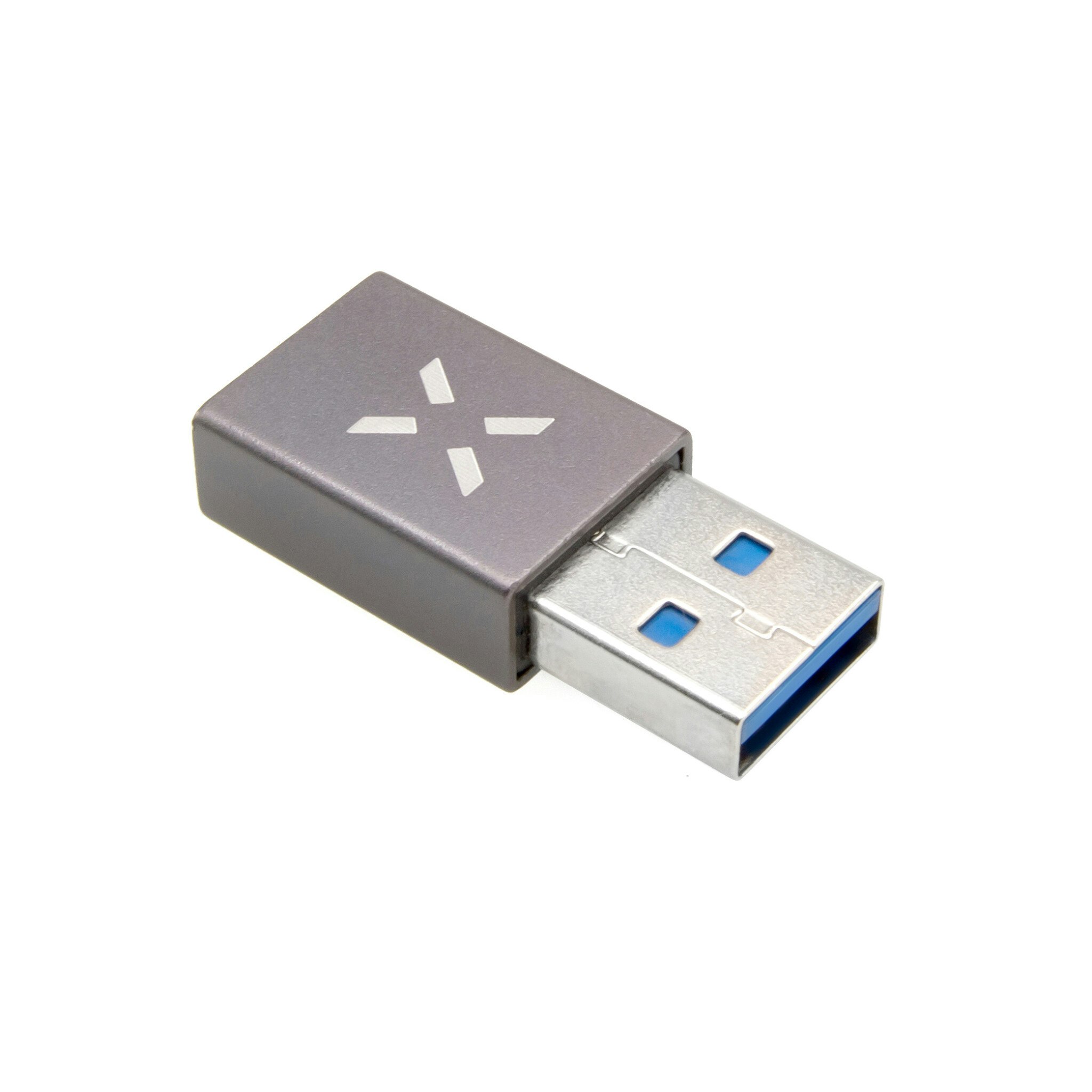 FIXED LINK USB-A Hane till USB-C Hona adapter Grå