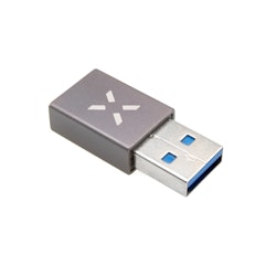 FIXED LINK USB-A Hane till USB-C Hona adapter Grå