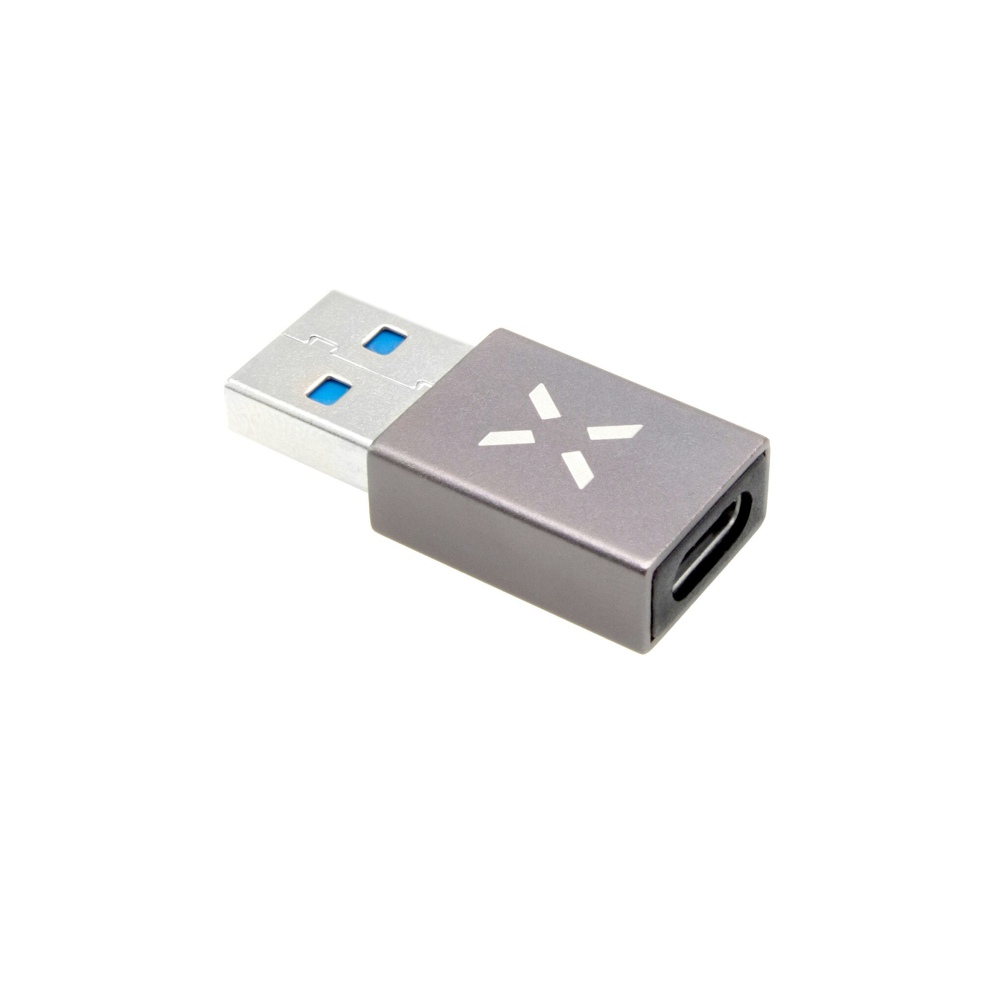 FIXED LINK USB-A Hane till USB-C Hona adapter Grå