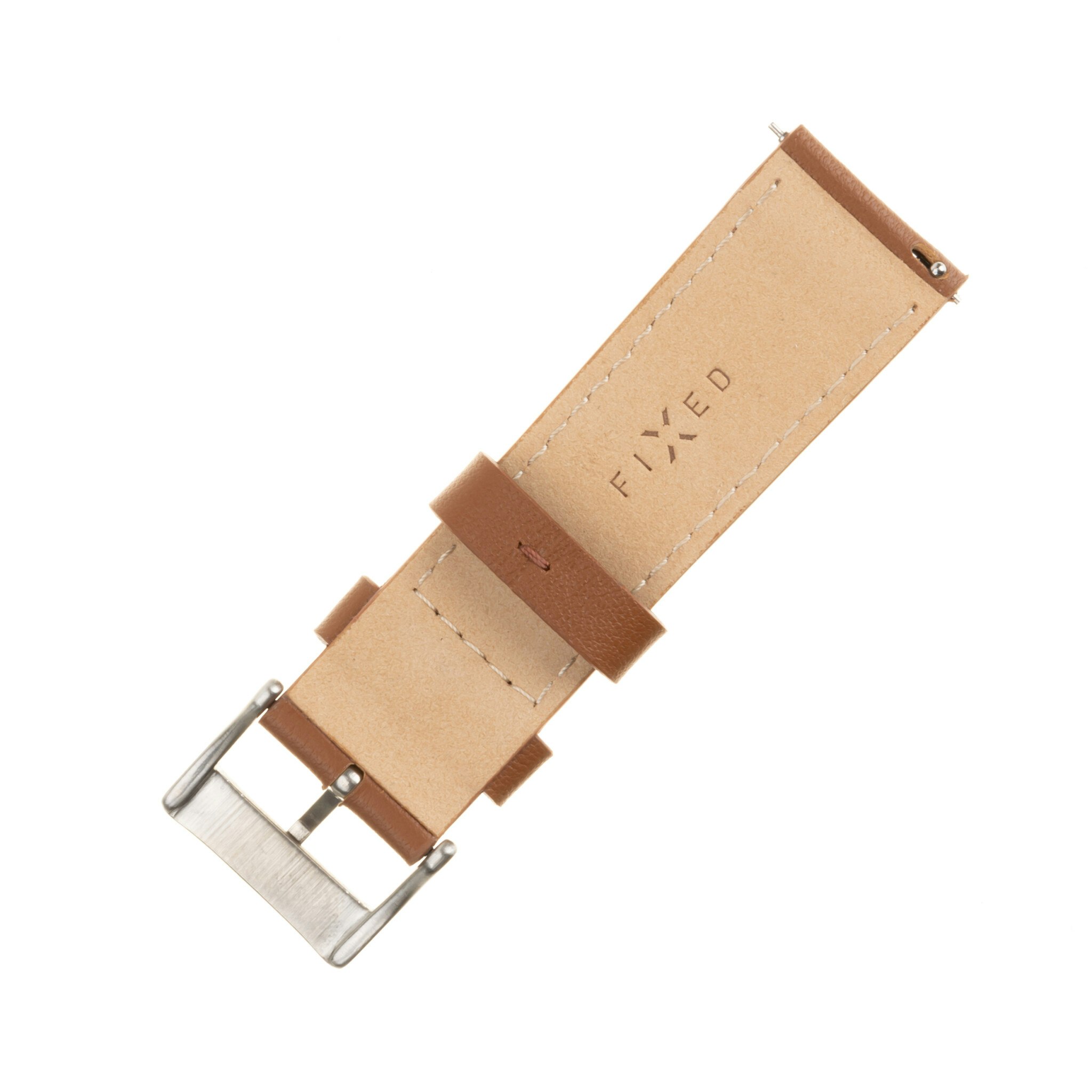 FIXED Äkta läderrem för Smartwatch Universal 20 mm Brun