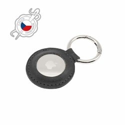FIXED Nyckelringsfodral i äkta läder för AirTag Svart