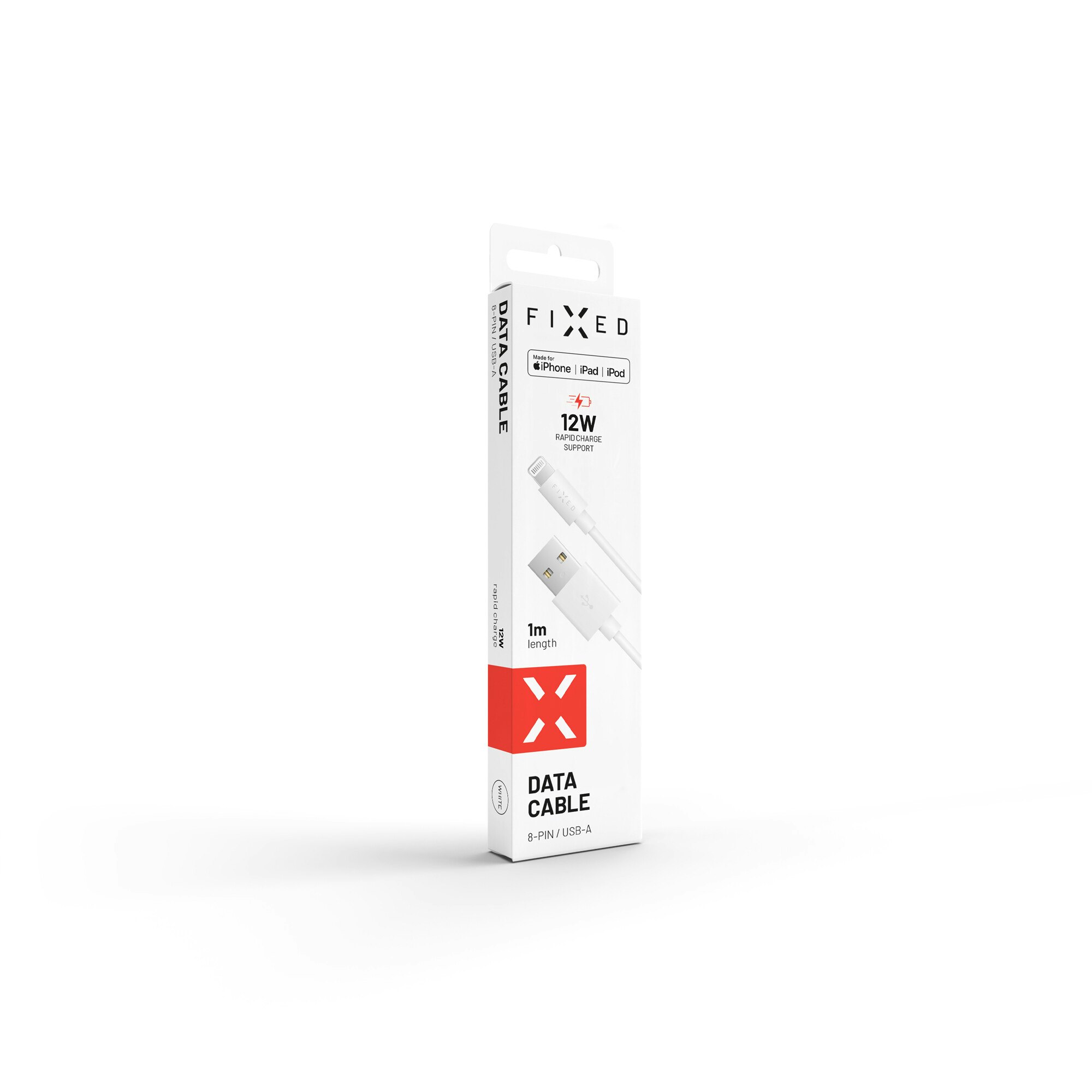 FIXED FIXED USB-A till Lightning MFI kabel 1m Vit