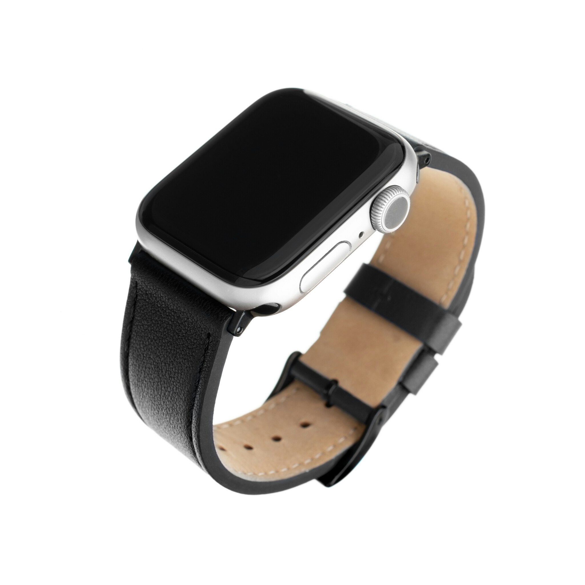 FIXED Åkta läderrem för Apple Watch 38/40/41mm Svart