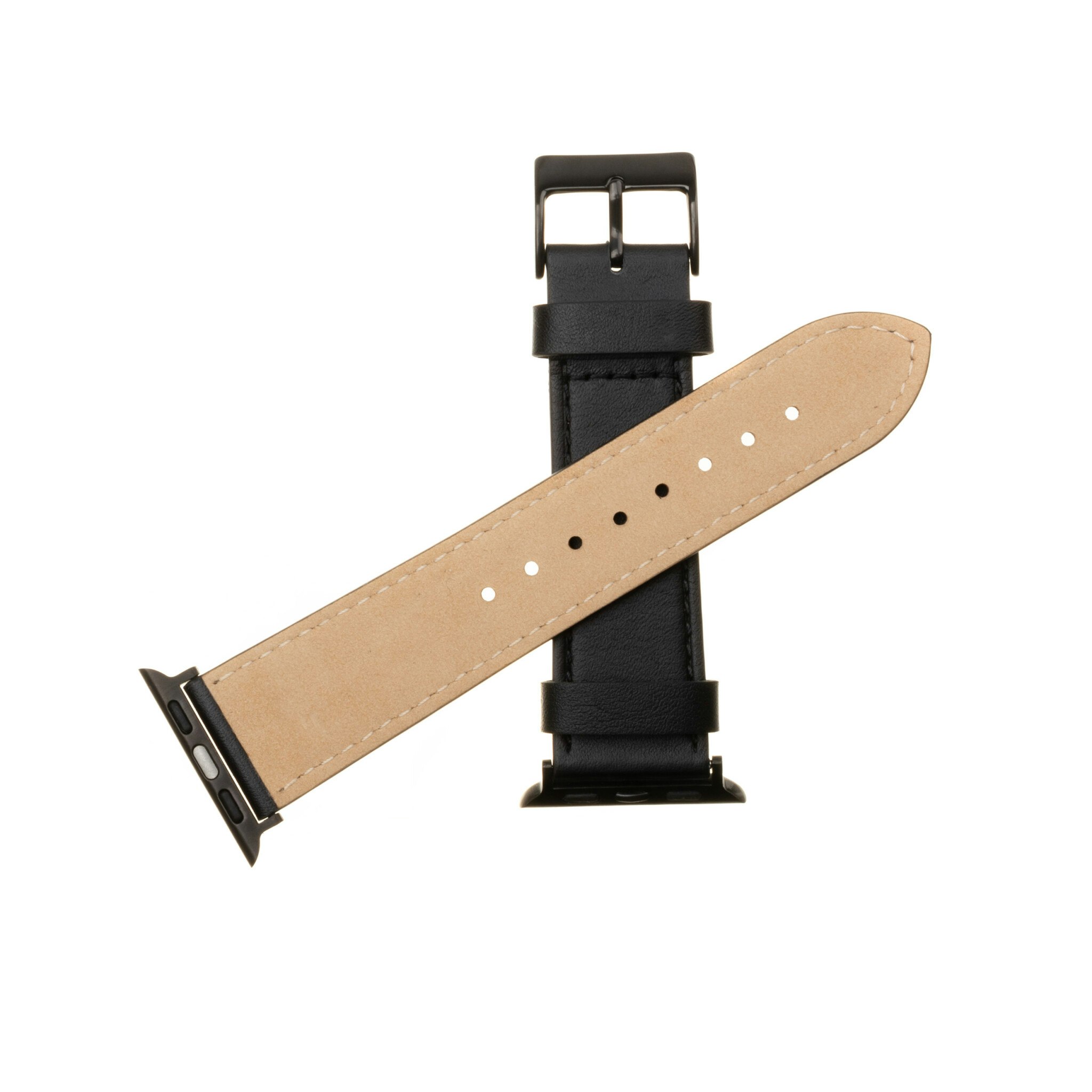 FIXED Åkta läderrem för Apple Watch 38/40/41mm Svart