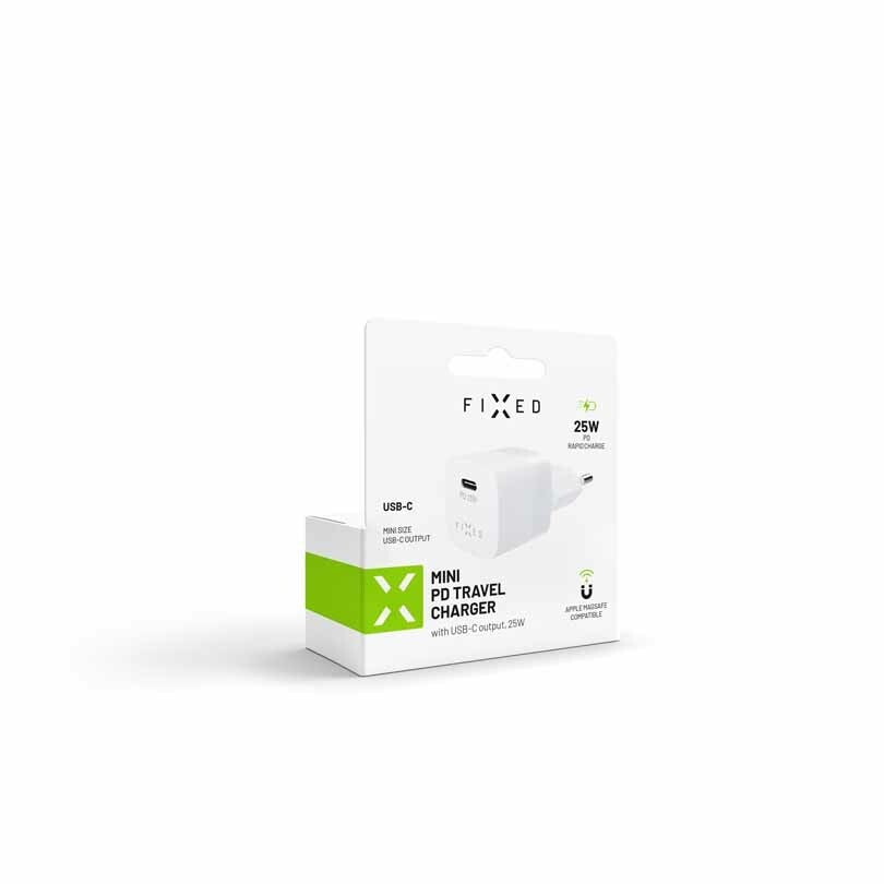 FIXED Super Snabb Mini Hemladdare USB-C PD 25W Vit