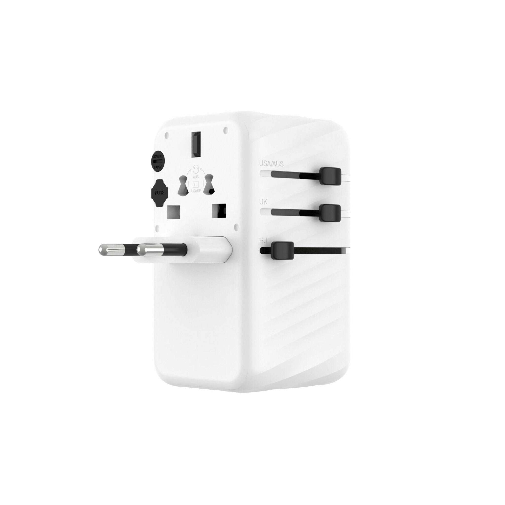 FIXED Reseadapter/laddare USB-C/-A 120W EU/UK/USA/AUS