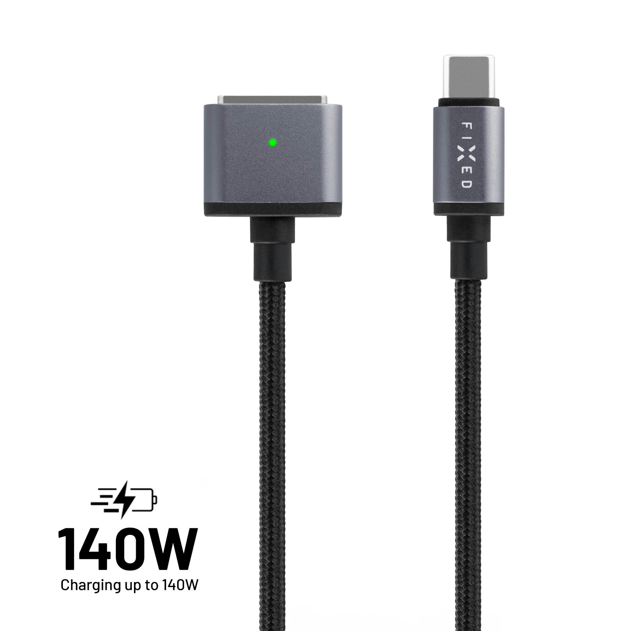 FIXED MacBook MagSafe 3 140W USB-C kabel 2m Svart