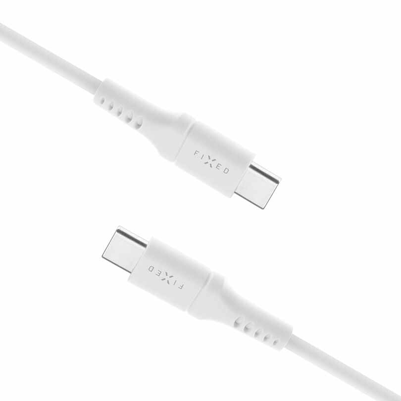 FIXED LIQUID silikonkabel 60W USB-C/C 0.5m Vit