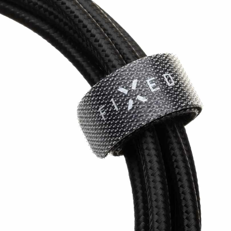 FIXED METAL 100W USB-C/C flätad kabel 2m Svart
