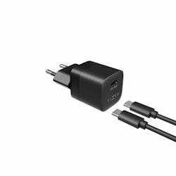 FIXED Super Snabb Hemladdare USB-C 30W + kabel 1m Svart