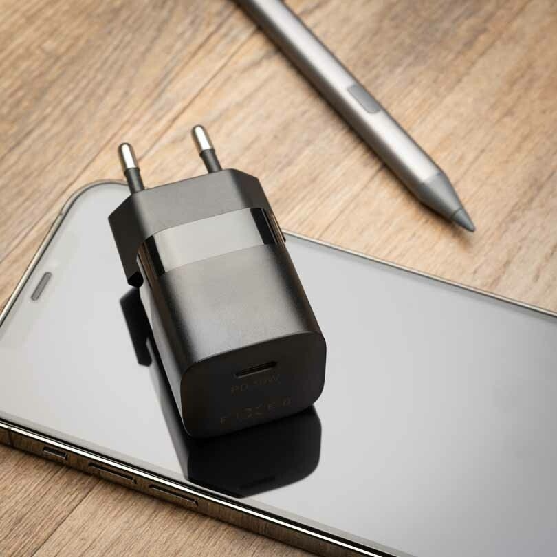 FIXED Super Snabb Hemladdare USB-C 30W + kabel 1m Svart