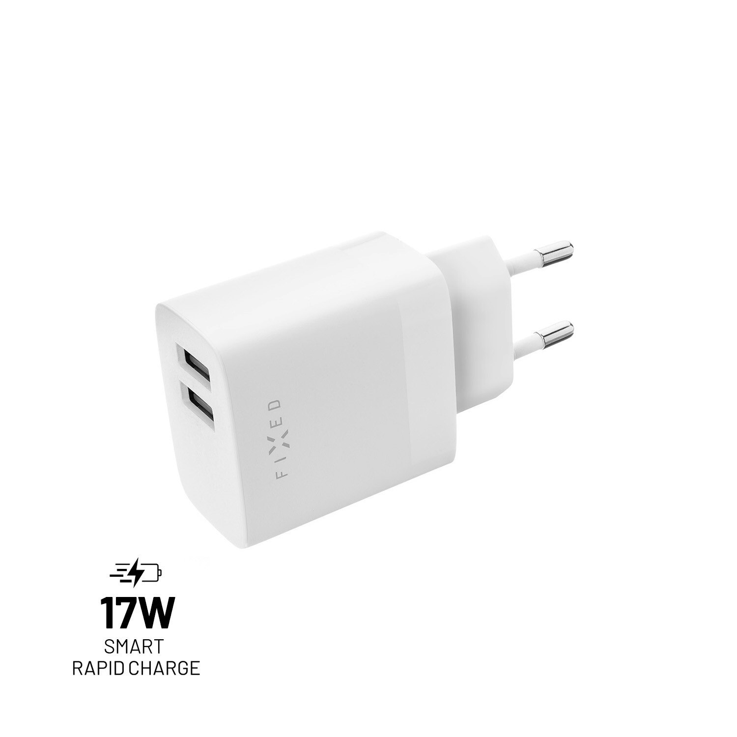 FIXED Hemladdare 2xUSB-A 17W Vit