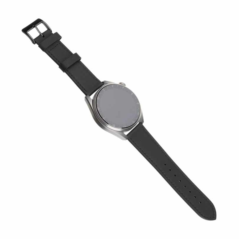 FIXED Äkta läderrem för Smartwatch Universal 22 mm Svart